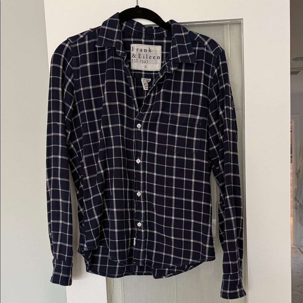 Frank & Eileen Dark Blue Plaid Men's Shirt